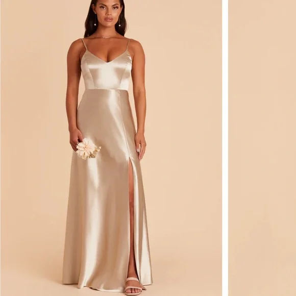 Birdy Grey | Dresses | Birdy Grey Matte Satin Neutral Champagne Jay Dress |  Poshmark